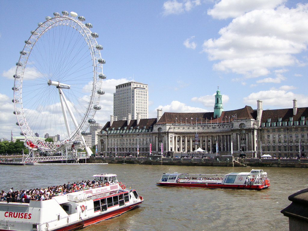 England UK, London, London Eye River Thames