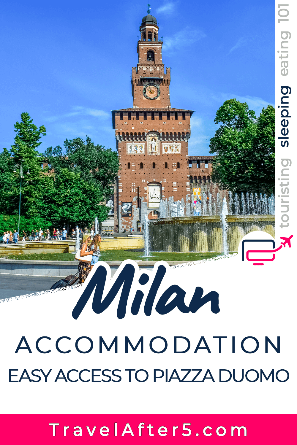 Pinterest Pin to Sleeping in Milan, by Travel After 5