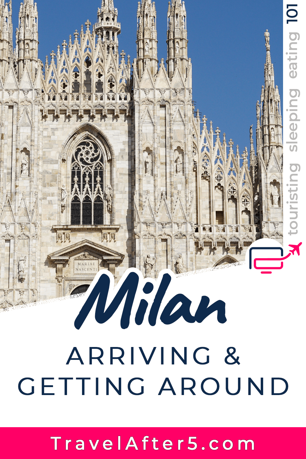 Pinterest Pin to Milan 101, Arriving & Getting Around, by Travel After 5