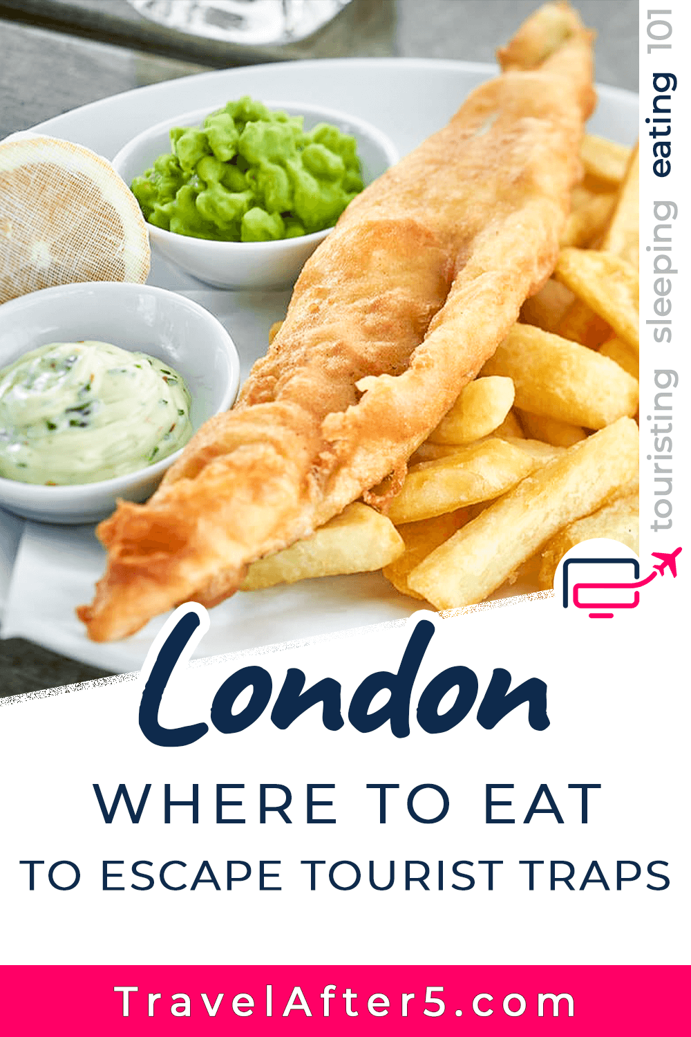 Pinterest Pin to Eating in London, by Travel After 5